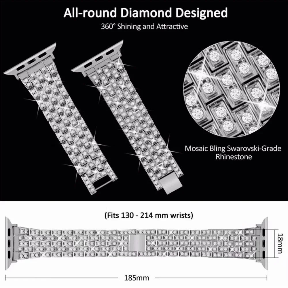 Rhinestone Smart Watch Bracelet Band